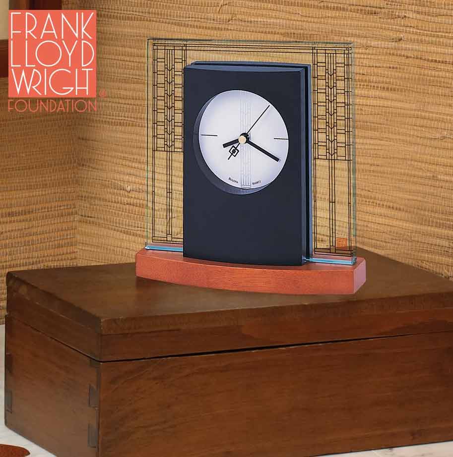Frank Lloyd Wright Usonian II Mantel Clock by Bulova 