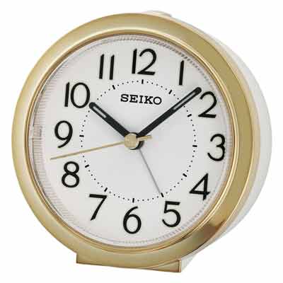 Seiko QHE146G Petite Alarm Clock - Gold