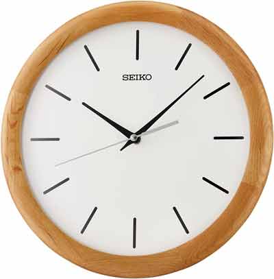 Seiko QXA781A Alderwood Quiet-Sweep Wall Clock