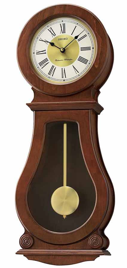 Seiko Qxh071blh Alicia Chiming Wall Clock The Depot - Seiko Wall Pendulum Schoolhouse Clock Manual