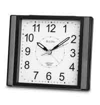 Acctim Europa Non Ticking Silent Sweeper Black Quartz Snooze Alarm Clock 14113 
