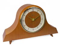 Hermle Fifties Retro Light Cherry Quartz Mantel Clock