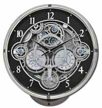 Rhythm 4MH442WU08 Chronograph Black / Silver Musical Motion Wall Clock