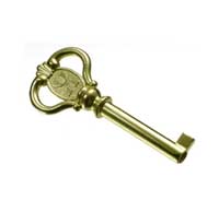 Antique Finish Front Door key for the Howard Miller Grandfather Clocks 