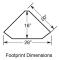 Footprint Dimensions of the Howard Miller Dominic 680-485 Oak Corner Curio Cabinet