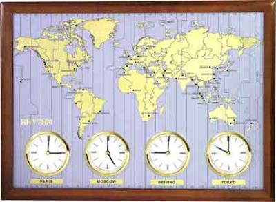 Rhythm CMW902NR06 Clocks Around The World - Time Zone Clock