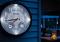 Night time View of Bulova C4813 Weathermaster Outdoor Clock
