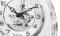 Dial detail od the Bulova B1706 Trident Crystal Triangular Skeleton Clock