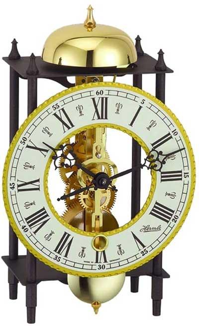 Hermle Kehl 23003-000711 Skeleton Mantle Clock in Black