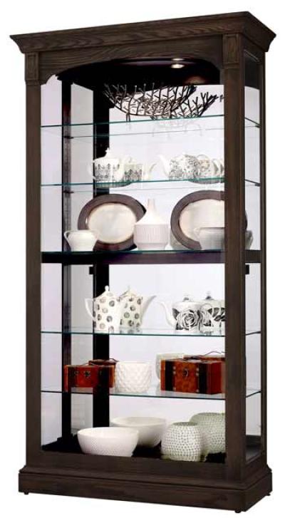Howard Miller Flora IV 680-728 Dark Coffee Oak Curio Cabinet
